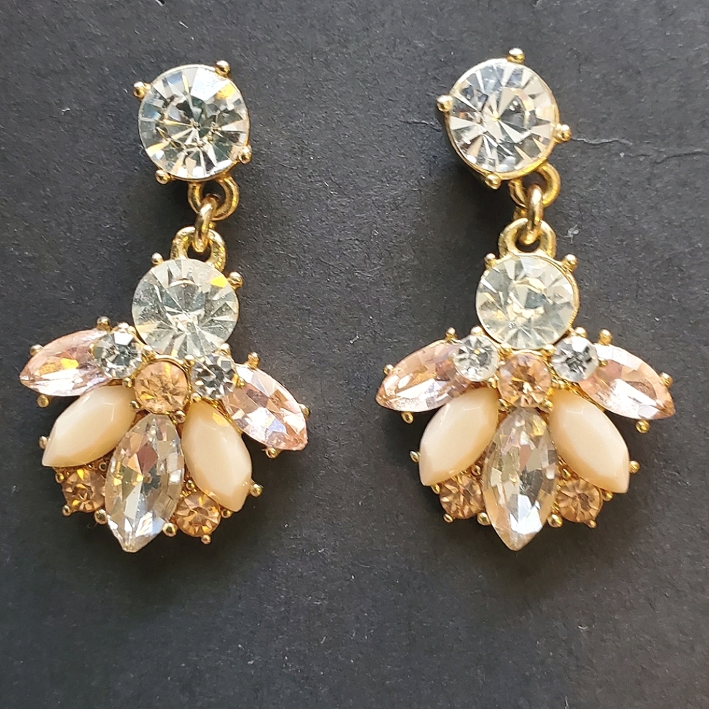 Banana Republic Garden Chandelier Crystal Drop Earrings